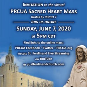 PRCUA virtual Sacred Heart Mass @ Virtual - see below