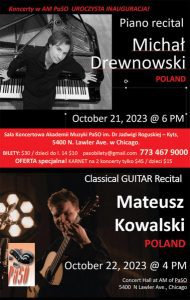 RECITAL GITAROWY- MATEUSZ KOWALSKI. 22 PAŹDZIERNIKA 2023 @ Paderewski Symphony Orchestra