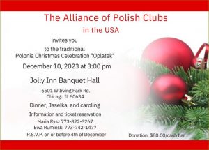 Opłatek Polonijny w Związku Klubów Polskich w USA @ Jolly Inn