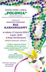 Doroczny Bal Karnawałowy Zespołu PiT "Polonia" @ Kings Hall Banquets